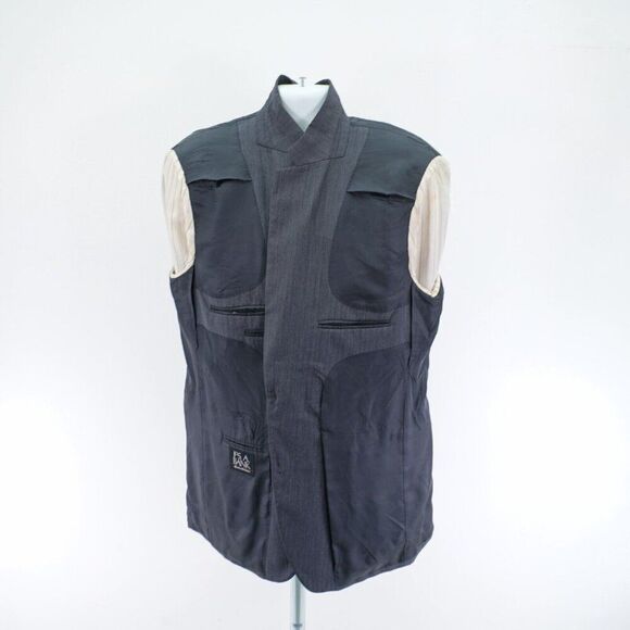 Jos A Bank Wool Blazer 44L Gray Herringbone 2 Button Tagged 46L - Picture 10 of 12